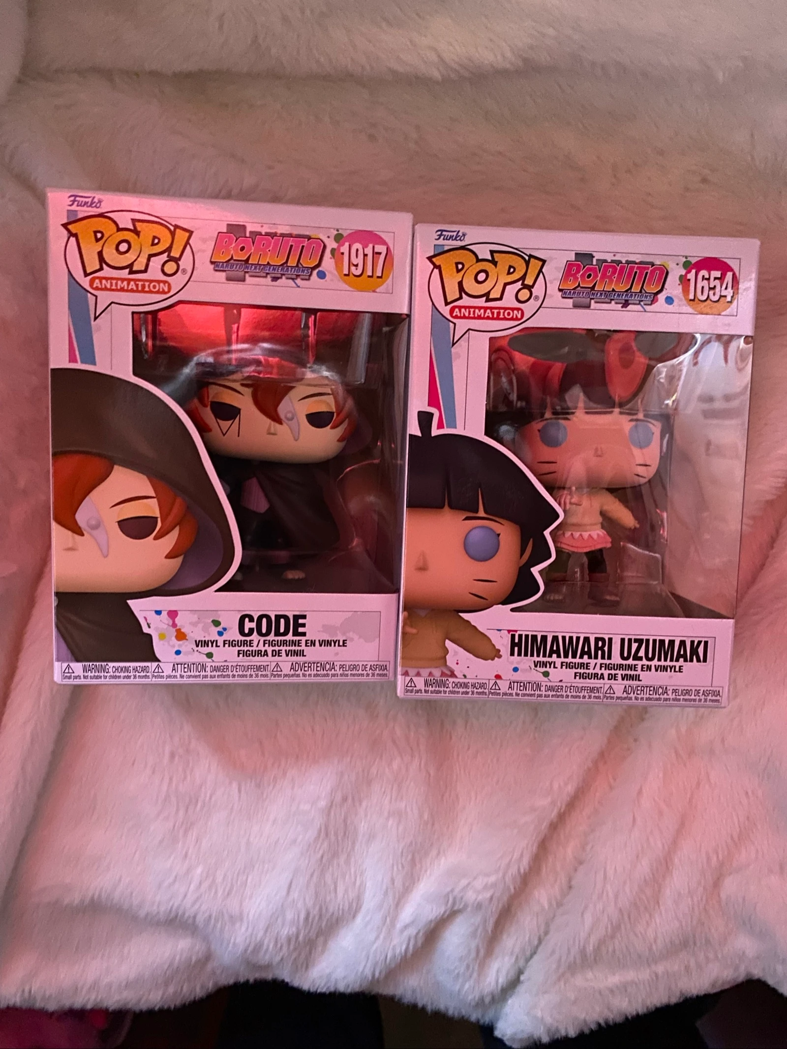 Lot de 2 figurines funko pop Boruto Code et Himawari uzumaki